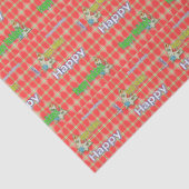 kerstpapier rood Prettige feestdagen Tissuepapier (Detail)