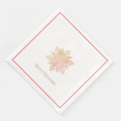 Kerstpapier Roze en Goldens Snowflake Servet (Hoek)