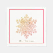 Kerstpapier Roze en Goldens Snowflake Servet (Voorkant)