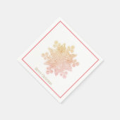 Kerstpapier Roze en Goldens Snowflake Servet (Hoek)