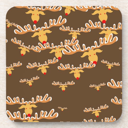 kerstpapier Rudolf Wallpaper Bier Onderzetter (Voorkant)