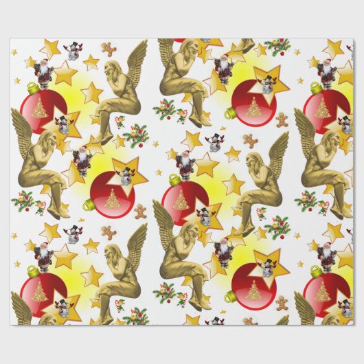 kerstpapier Santa Angels Cadeaupapier (Vlak)