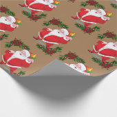 kerstpapier Santa Brown Cadeaupapier (Hoek)