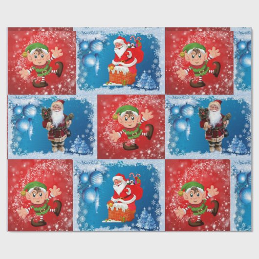 kerstpapier Santa Elf Cadeaupapier (Vlak)