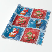 kerstpapier Santa Elf Cadeaupapier (Uitgerold)