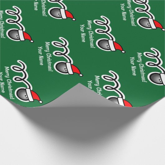 kerstpapier | Santa hat bowlingbal Cadeaupapier (Hoek)