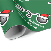 kerstpapier | Santa hat bowlingbal Cadeaupapier (Rol Hoek)