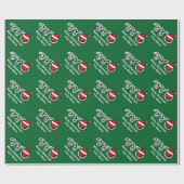 kerstpapier | Santa hat cricket ball Cadeaupapier (Vlak)