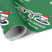kerstpapier | Santa hat golf ball Cadeaupapier (Rol Hoek)