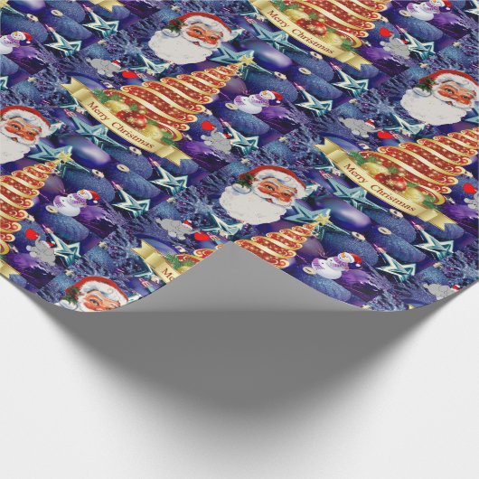 kerstpapier — Santa Tree Cadeaupapier (Hoek)