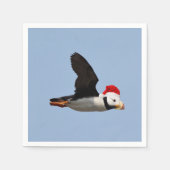 kerstpapier servet van puffin (Voorkant)