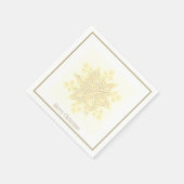 Kerstpapier servetten gouden sneeuwvlok (Hoek)