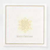 Kerstpapier servetten gouden sneeuwvlok (Voorkant)