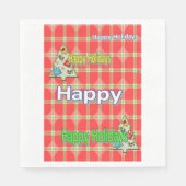 kerstpapier servetten, Prettige feestdagen Servet (Voorkant)