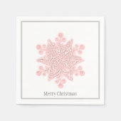 Kerstpapier servetten roze & zilveren sneeuwvlok (Voorkant)
