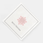 Kerstpapier servetten roze & zilveren sneeuwvlok (Hoek)
