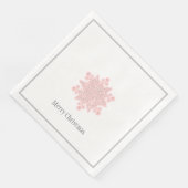 Kerstpapier servetten roze & zilveren sneeuwvlok (Hoek)
