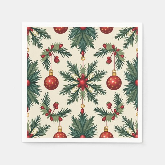 Kerstpapier servetten, standaard cocktail servet (Voorkant)