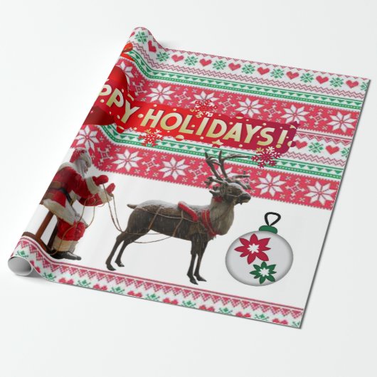 kerstpapier Sinterhoes Cadeaupapier (Uitgerold)