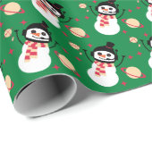 kerstpapier - Sneeuwruimpapier (groen) Cadeaupapier (Rol Hoek)