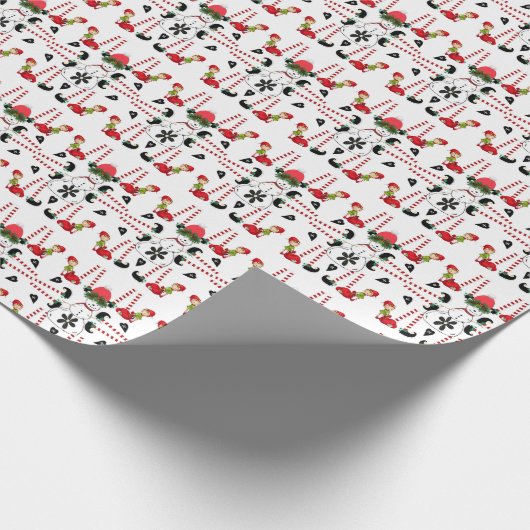 kerstpapier — snoeprietjes Elf Cadeaupapier (Hoek)