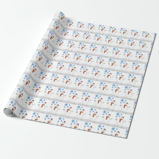 kerstpapier Snowman Cadeaupapier (Uitgerold)