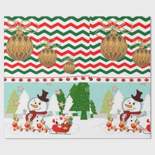 kerstpapier Snowman Cadeaupapier (Vlak)