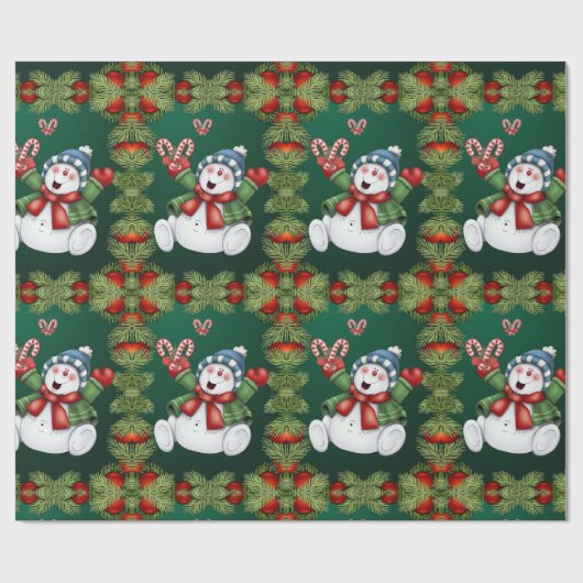 kerstpapier Snowman Cadeaupapier (Vlak)