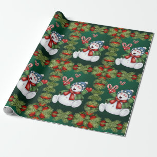 kerstpapier Snowman Cadeaupapier