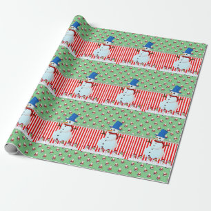 kerstpapier Snowman Cadeaupapier