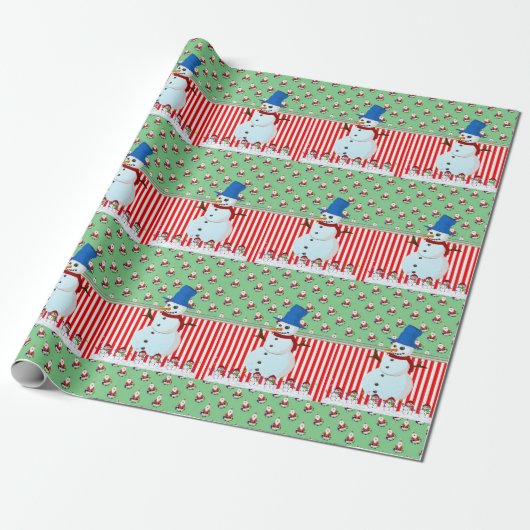 kerstpapier Snowman Cadeaupapier (Uitgerold)