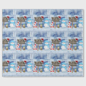 kerstpapier Snowman Cadeaupapier (Vlak)