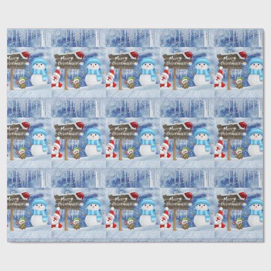 kerstpapier Snowman Cadeaupapier (Vlak)