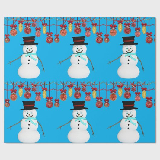 kerstpapier Snowman Cadeaupapier (Vlak)