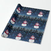 kerstpapier Snowman Cadeaupapier (Uitgerold)