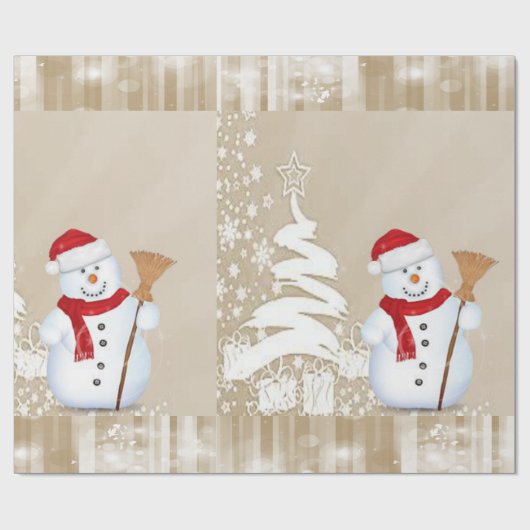 kerstpapier Snowman Cadeaupapier (Vlak)
