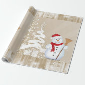 kerstpapier Snowman Cadeaupapier (Uitgerold)