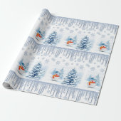 kerstpapier Snowman Cadeaupapier (Uitgerold)