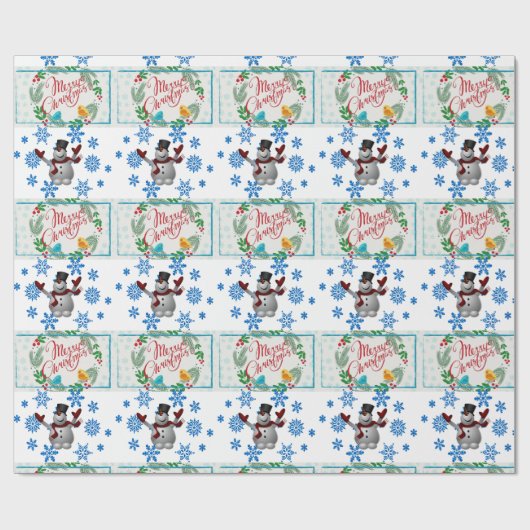 kerstpapier Snowman Cadeaupapier (Vlak)