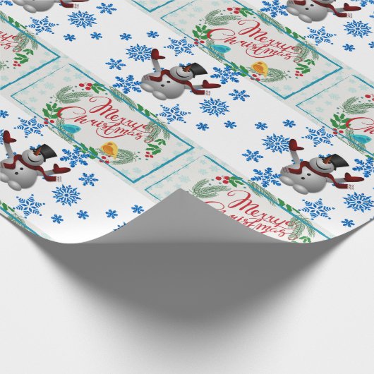 kerstpapier Snowman Cadeaupapier (Hoek)