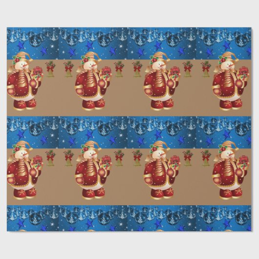 kerstpapier Snowman Cadeaupapier (Vlak)