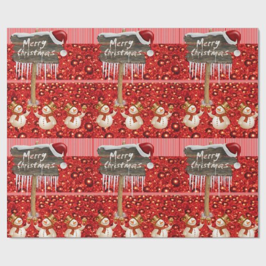 kerstpapier Snowman Cadeaupapier (Vlak)
