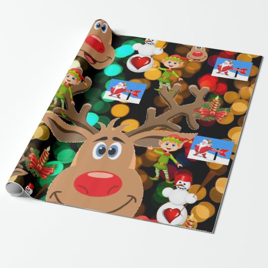 kerstpapier Snowman Cadeaupapier (Uitgerold)