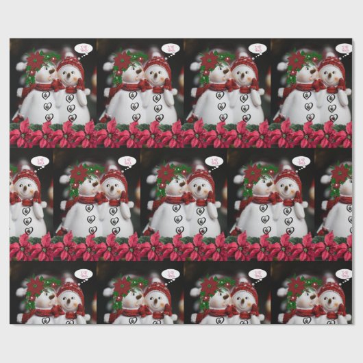 kerstpapier Snowman Cadeaupapier (Vlak)