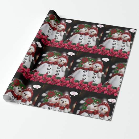 kerstpapier Snowman Cadeaupapier (Uitgerold)