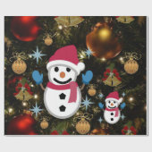 kerstpapier Snowman Cadeaupapier (Vlak)