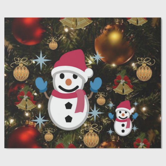 kerstpapier Snowman Cadeaupapier (Vlak)