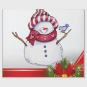 kerstpapier Snowman Cadeaupapier (Vlak)