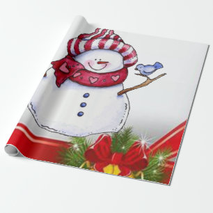 kerstpapier Snowman Cadeaupapier
