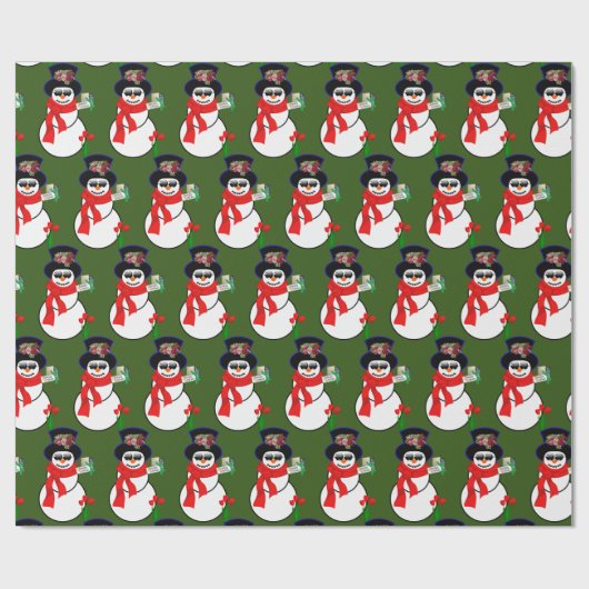 kerstpapier Snowman Cadeaupapier (Vlak)